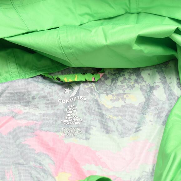 Converse Women's Snap Button Windbreaker Hooded Polyester Multicolor Size XL - Picture 7 of 8